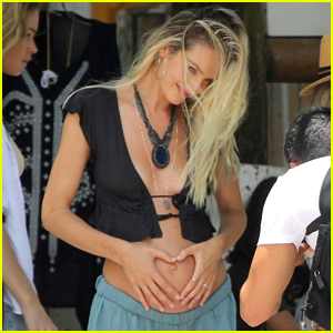 Candice Swanepoel Shows Off Her Baby Bump at the Beach!