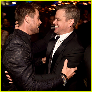 Chris Hemsworth & Matt Damon Bro Out at Amazon's Golden Globes After Party!