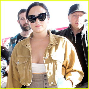Demi Lovato Rocks Tiny Top While Catching Flight Out of LAX