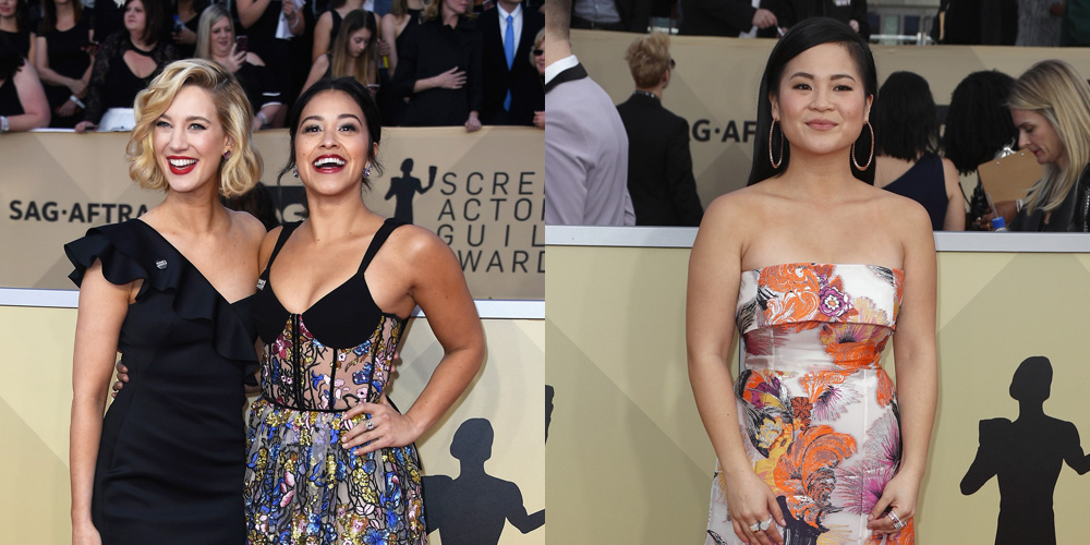 Presenters Gina Rodriguez & Kelly Marie Tran Hit the Red Carpet at SAG Awards 2018!