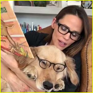 Jennifer Garner Enjoys Story Time with Dog Birdie - Watch!