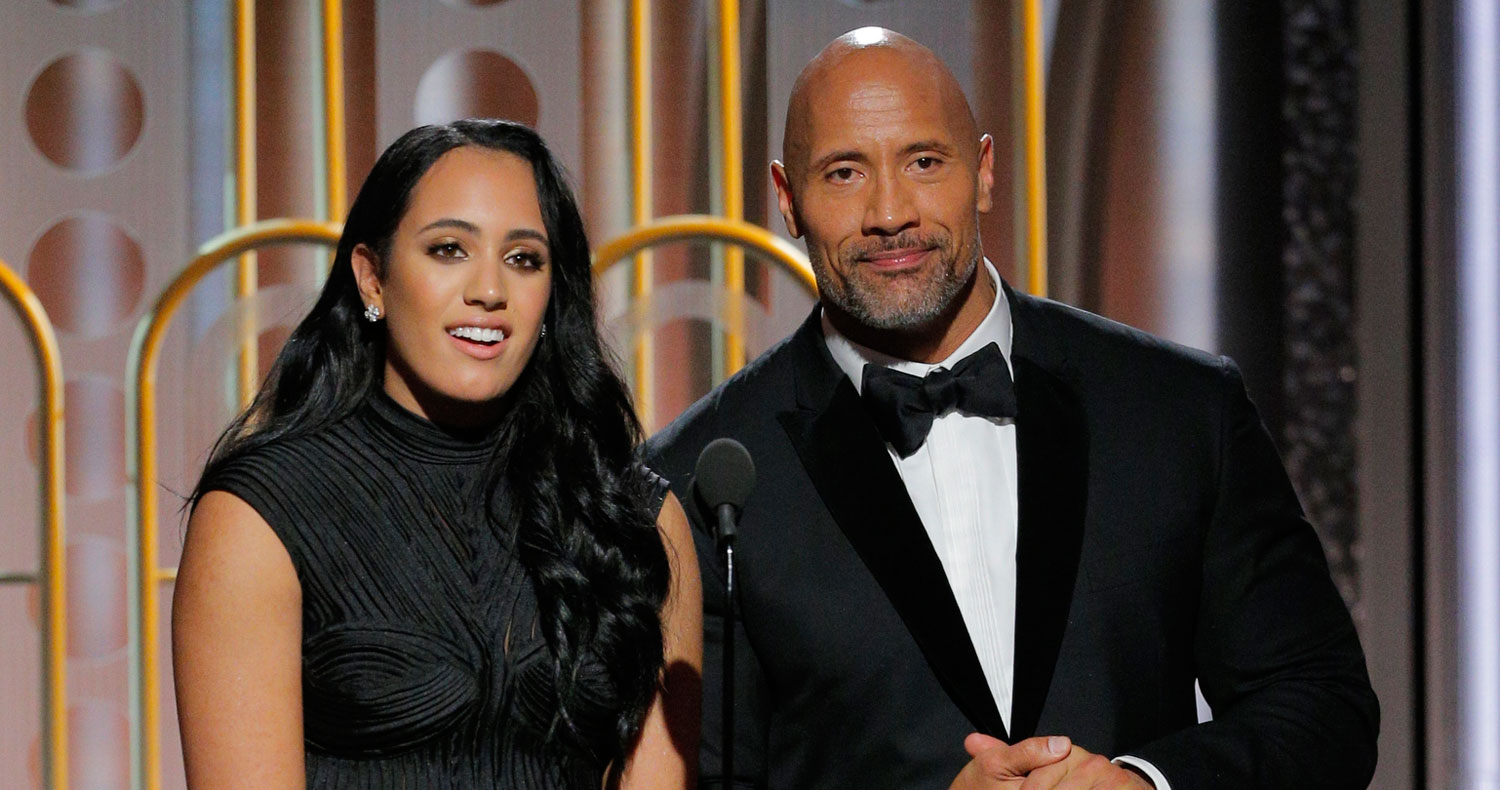 Dwayne Johnson & Daughter Simone Take the Stage at Golden Globes 2018