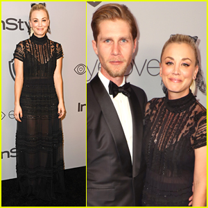 Kaley Cuoco Cozies Up to Fiance Karl Cook at InStyle's Golden Globes 2018 After Party