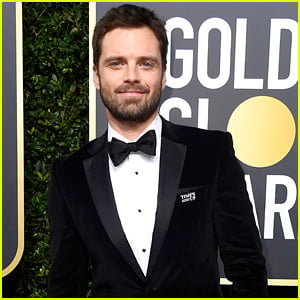 Sebastian Stan Wears His Time's Up Pin on the Red Carpet at Golden Globes 2018!