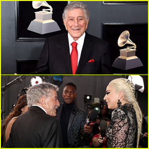 Tony Bennett Runs Into Lady Gaga on Grammys 2018 Red Carpet