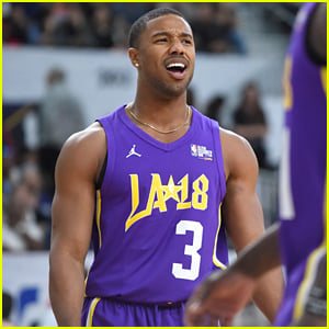 Black Panther's Michael B. Jordan Flaunts Muscles at NBA All-Star Celebrity Game!
