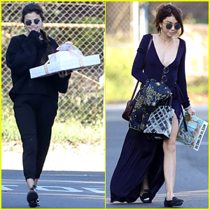 Selena Gomez & Sarah Hyland Come Bearing Gifts to Party in LA