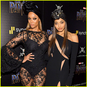 Tyra Banks & 'SI Swimsuit' Cover Star Danielle Herrington Are Twinning at 'Black Panther' Screening