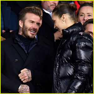 David Beckham Sits Next to Bella Hadid at Soccer Game
