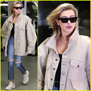 Hailey Baldwin Shows Off Her Post-Oscars Street Style in Oversized Jacket