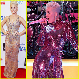 Katy Perry Wears Sheer Dress, Performs at Oscars Viewing Party!