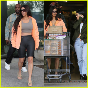 Kim Kardashian Meets Kanye West at the Studio & Goes Grocery Shopping With Kourtney Kardashian!