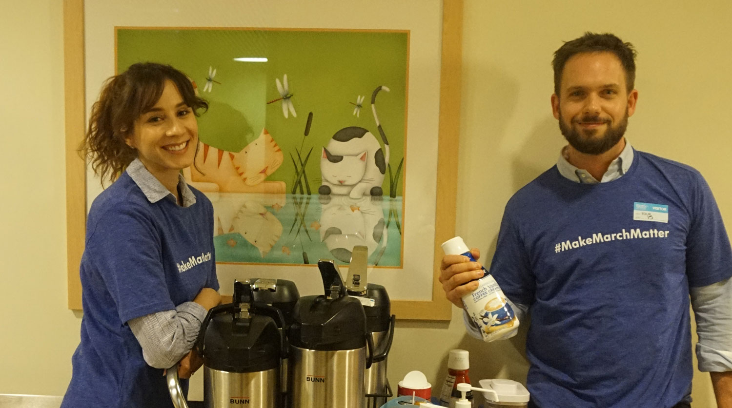 Troian Bellisario & Patrick J. Adams Brighten the Day for Kids at Children’s Hospital