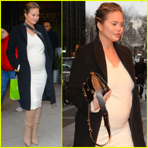 Chrissy Teigen Shows Off Her Baby Bump While Out in NYC!