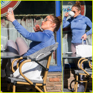 Jennifer Lopez Takes Selfies & Enjoys Lunch in the Sun With a Friend in West Hollywood!