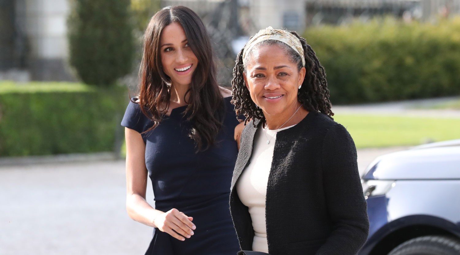 Meghan Markle & Mom Doria Arrive at Cliveden House Hotel Doria