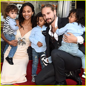 Zoe Saldana's Three Kids Join Her to Unveil Star on Hollywood Walk of Fame!