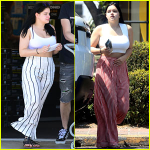 Ariel Winter Rocks Cute Crop Tops & Striped Pants While Out With Levi Meaden