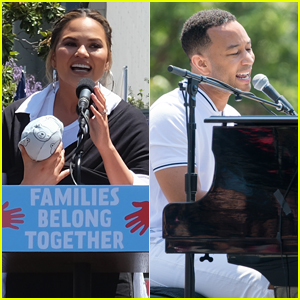 Chrissy Teigen Brings Newborn Son Miles to Families Belong Together March