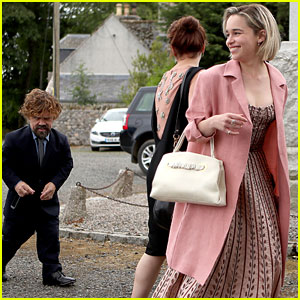 Emilia Clarke & Peter Dinklage Arrive Together at Kit Harington & Rose Leslie's Wedding