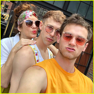 Kate Walsh Joins '13 Reasons Why' Co-Stars Tommy Dorfman & Brandon Flynn at NYC Pride!