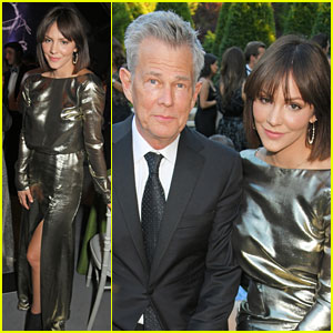 Katharine McPhee & David Foster Couple Up at Elton John's Charity Event in the UK!
