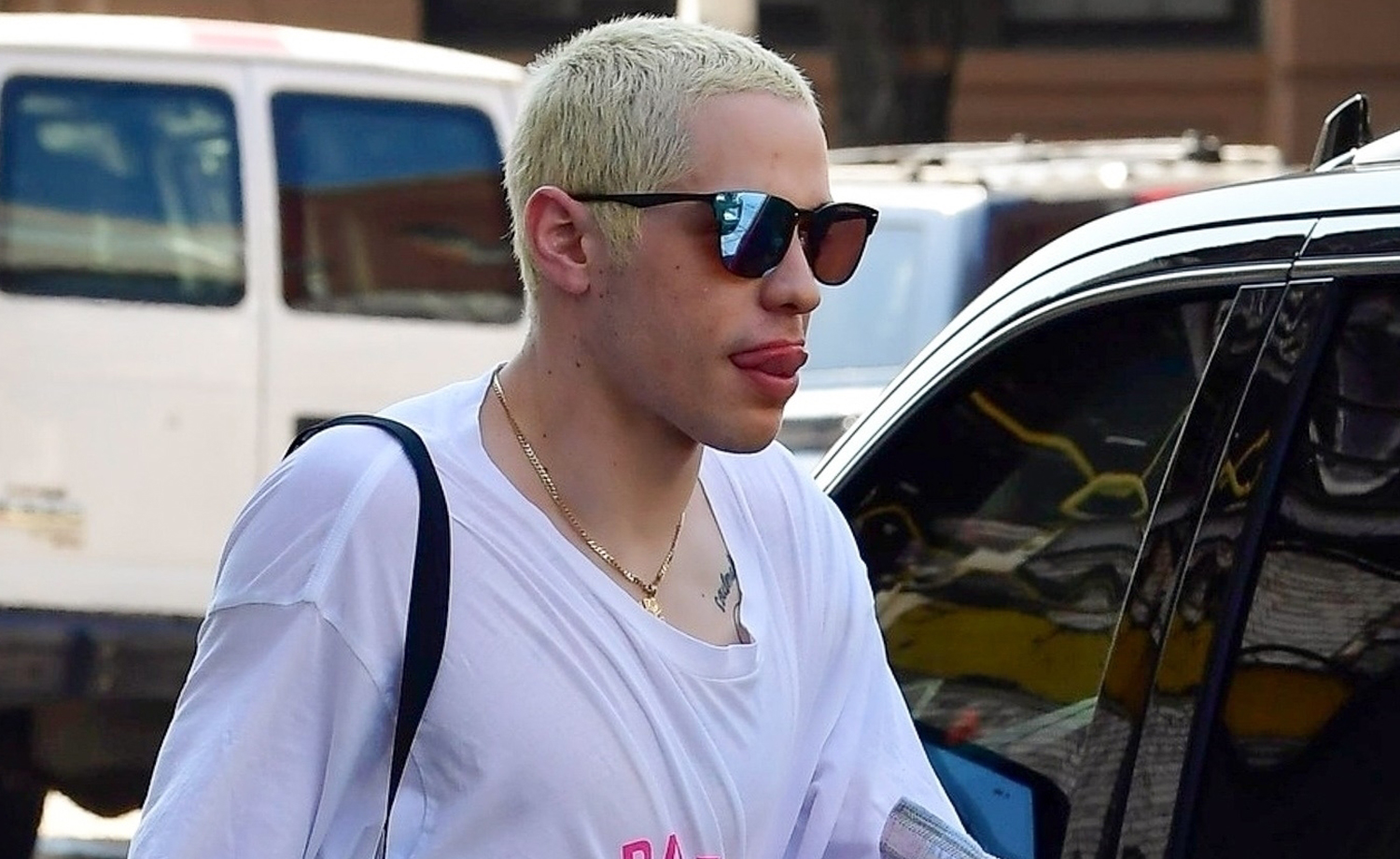 Pete Davidson Debuts New Bleached Blonde Hair in NYC Ariana Grande