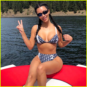 Kim Kardashian Goes Wakeboarding for First Time on July 4th!