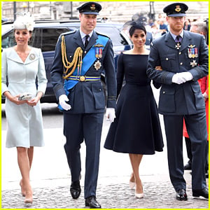 Kate Middleton & Meghan Markle Join Prince William & Prince Harry at Royal Air Force Birthday Service