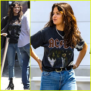 Selena Gomez Pairs Her AC/DC Band Tee with Denim Jeans