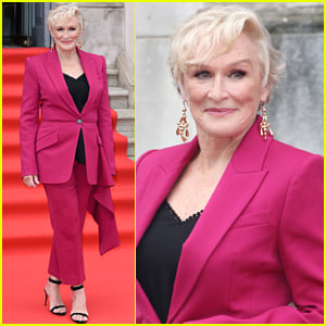 Glenn Close Stuns in Pink Suit at 'The Wife' Premiere in London