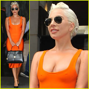 Lady Gaga Rocks Skin Tight Dress in Paris