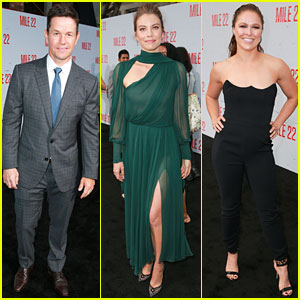 Mark Wahlberg, Lauren Cohan, & Ronda Rousey Premiere 'Mile 22' in LA