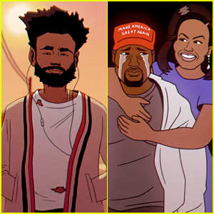 Childish Gambino's Animated Video for 'Feels Like Summer' Features Michelle Obama Hugging a Crying Kanye West