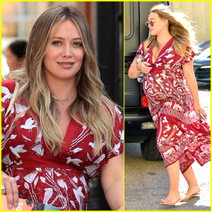 Hilary Duff Shows Off Her Major Baby Bump at the Salon!