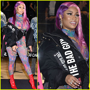 Nicki Minaj Dons Colorful Jumpsuit for Diesel Collection Presentation in Milan