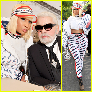 Nicki Minaj Supports Karl Lagerfeld at Fendi Milan Fashion Show!