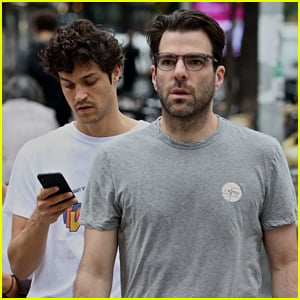 Zachary Quinto & Boyfriend Miles McMillan Take Their Dog for a Walk in NYC