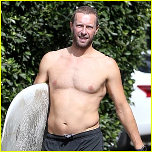 Chris Martin Goes Shirtless While Surfing in Malibu!