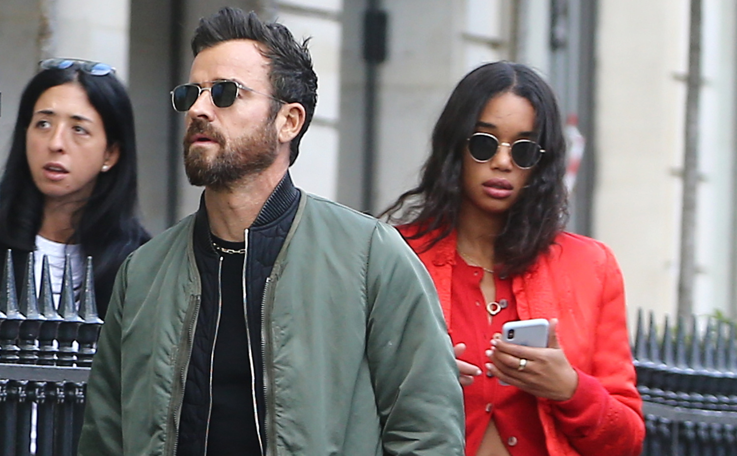 Justin Theroux Spends Time with Actress Laura Harrier in Paris Justin
