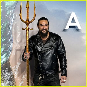 Jason Momoa Brings Aquaman's Trident to London Premiere!