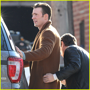 Chris Evans Gets a Pat Down in First 'Knives Out' Set Photos!