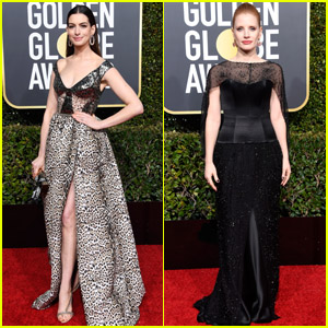 Anne Hathaway & Jessica Chastain Get Glam on the Red Carpet at Golden Globes 2019!