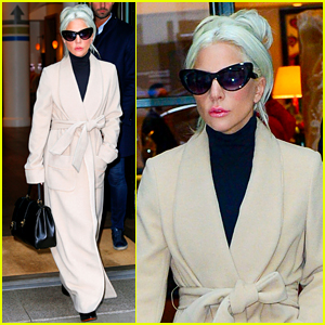 Lady Gaga Keeps It Chic & Sophisticated in Long Beige Coat