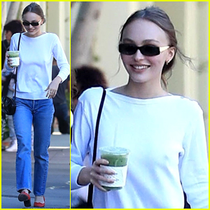 Lily-Rose Depp Keeps It Casual While Picking Up a Green Drink