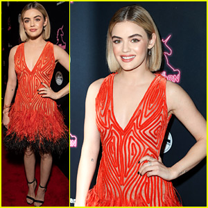 Lucy Hale Brightens the Carpet in Sheer Dress at 'The Unicorn' Premiere