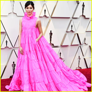 Gemma Chan Wears Epic Pink Dress at Oscars 2019