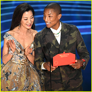 Pharrell Williams Takes the Stage in Camo-Print at Oscars 2019