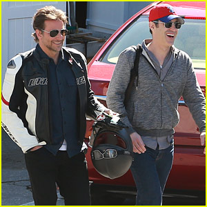 Bradley Cooper Takes His Motorcycle Out in Brentwood