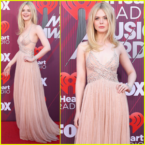 Elle Fanning Is Pretty in Pink For iHeartRadio Music Awards 2019